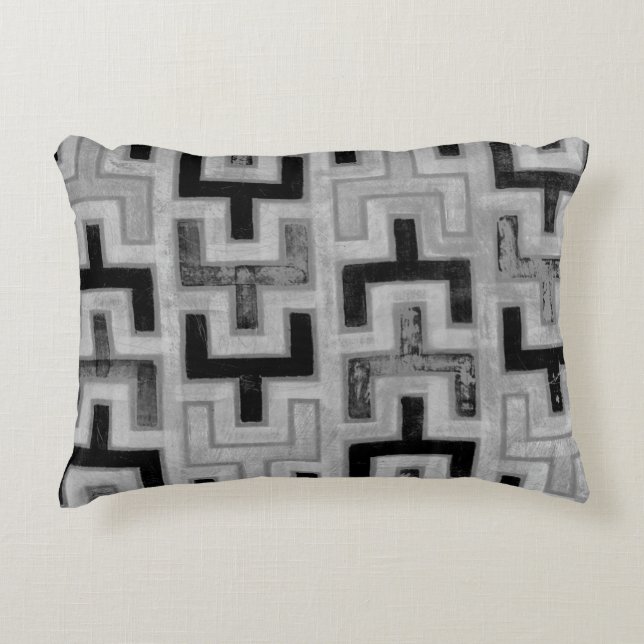 Coussins Décoratifs Textile de boue africain avec Motifs géométriques (Devant)