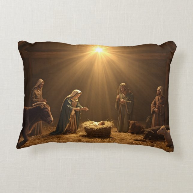 Coussins Décoratifs “The Nativity Scene" Christmas Pillow (Dos)