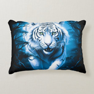 Coussins Décoratifs Tigre blanc sauvage Mystique de la forêt