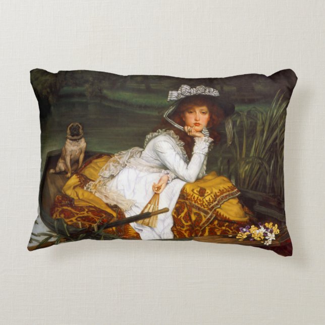 Coussins Décoratifs Tissot "jeune Madame dans un bateau " (Dos)