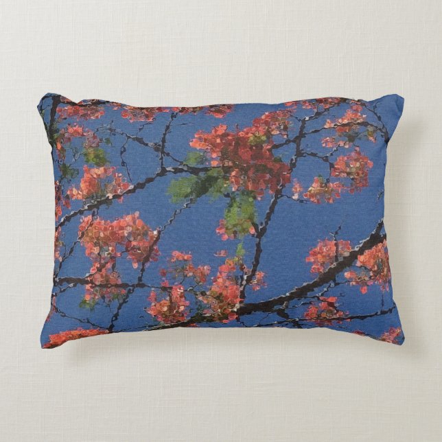 Coussins Décoratifs Tissu floral, bleu (Devant)