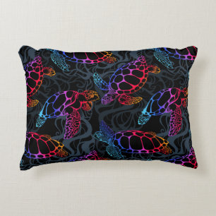 Coussins Décoratifs Tortue de mer psychédélique : Boho Ocean