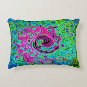 Coussins Décoratifs Tourbillon rétro Super rose et bleu chaud