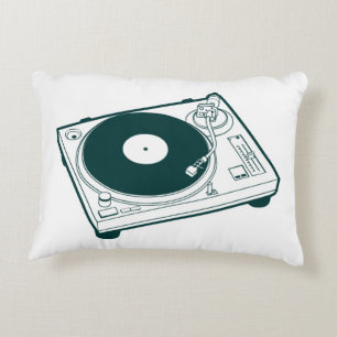 Coussins Décoratifs Tourne-disque de cire de vieille école (vinyle)
