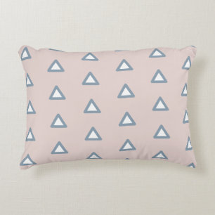 Coussins Décoratifs Triangle moderne Motif rose blanc bleu élégant