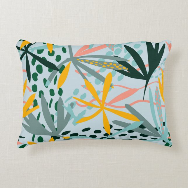 Coussins Décoratifs Tropical texture transparente avec feuilles de pal (Devant)