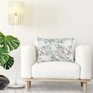 Coussins Décoratifs Tropical Watercolor Leaves & Flowers Pattern