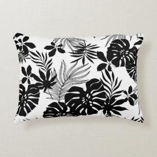 Coussins Décoratifs Tropiques Noires et Blancs : Nature Silhouettée