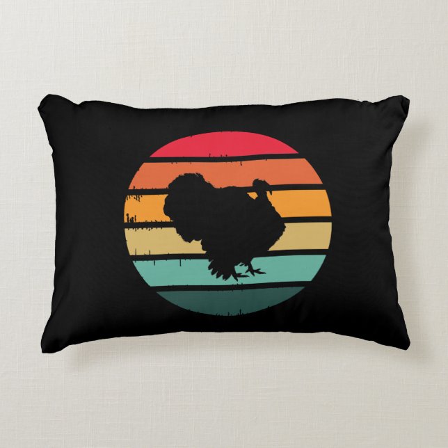 Coussins Décoratifs Turquie Oiseau Thanksgiving Distressed coucher de  (Devant)