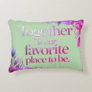 Coussins Décoratifs Typographie Florale Or Élégant