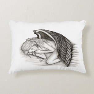 Coussins Décoratifs Un Angel endormi, noir et blanc