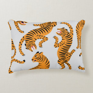 Coussins Décoratifs Un motif de tigre sans couture, thème de la faune.