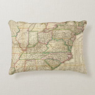 Coussins Décoratifs Une carte des routes, des canaux et du bateau de