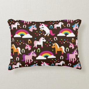 Coussins Décoratifs unicorn arc-en-ciel enfants cheval arrière - plan