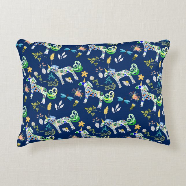Coussins Décoratifs Unicornes et libellules fantaisistes (Devant)