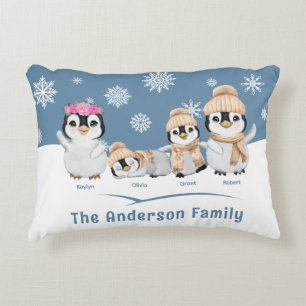 Coussins Décoratifs Vacances familiales Penguin personnalisées