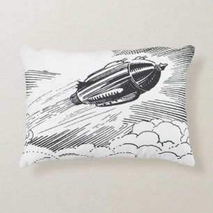 Coussins Décoratifs Vaisseau spatial de science-fiction vintage dans l