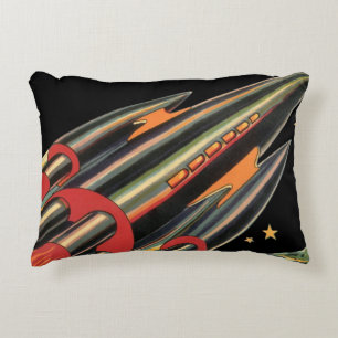Coussins Décoratifs Vaisseau spatial de science-fiction vintage par Sp