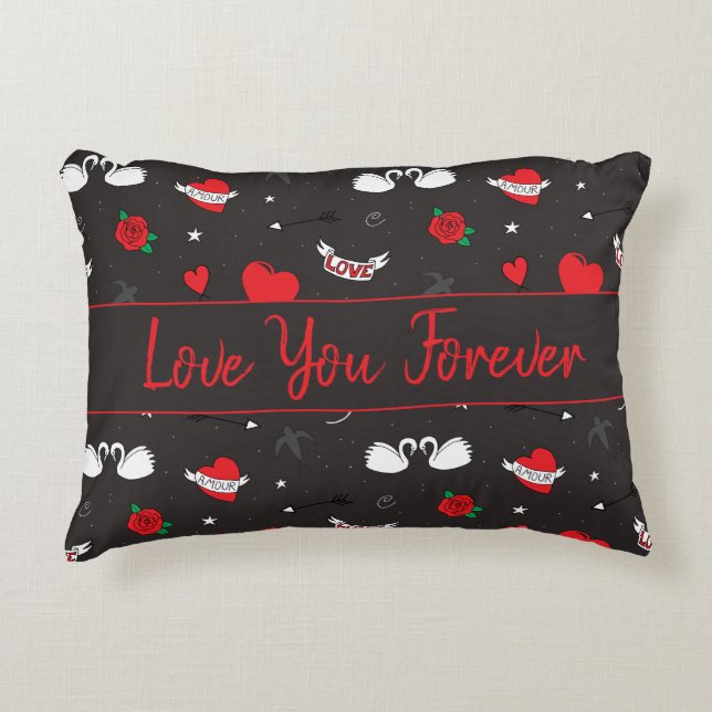 Coussins Décoratifs Valentine pour toujours amour romantique (Devant)