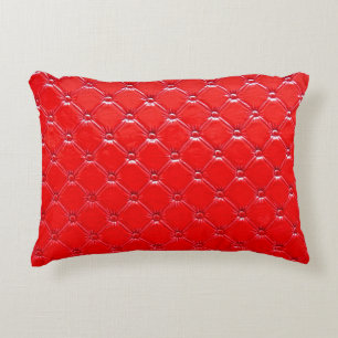 Coussins Décoratifs Véritable rembourrage en cuir rouge.
