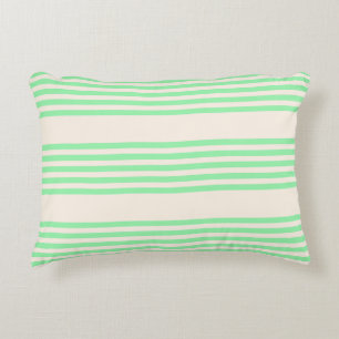 Coussins Décoratifs Vert et beige cinq rayures motif