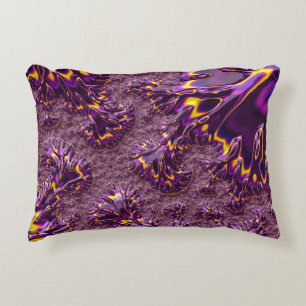 Coussins Décoratifs Vibrant Trippy violet jaune Super Fractal Art