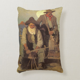 Coussins Décoratifs Vieux Cowboys, The Pay Stage par NC Wyeth