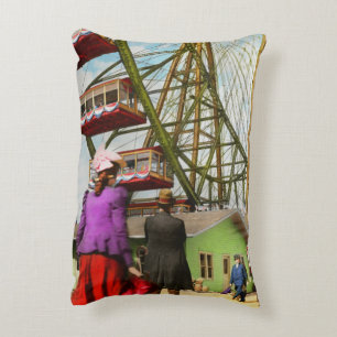 Coussins Décoratifs Ville - Chicago, IL - La première grande roue 1893