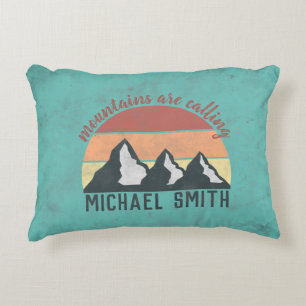 Coussins Décoratifs Vintages pastels montagnes appellent monogram