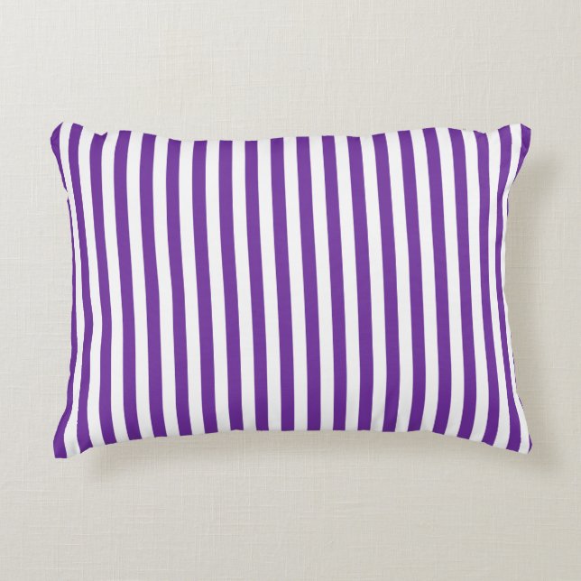 Coussins Décoratifs Violet rayé et solide (Devant)