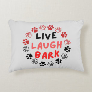 Coussins Décoratifs Vivez l'écorce de rire en blanc BG