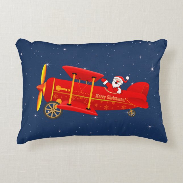 Coussins Décoratifs Volant père Noël Biplane Jeu d'oreiller (Devant)