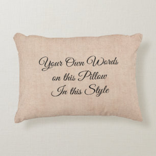 Coussins Décoratifs Vos propres mots, mes mots, texte sur le beige