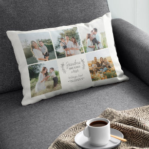 Coussins Décoratifs Vous aime grand-mère petits-enfants 5 collage phot