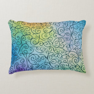 Coussins Décoratifs Whimsical Rainbow Motif Abstrait coloré