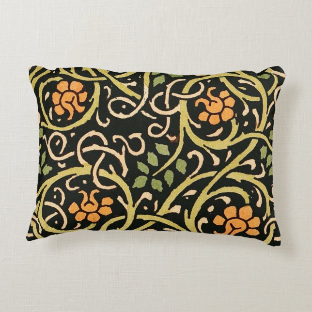 Coussins Décoratifs William Morris Black Floral Art (Dos)