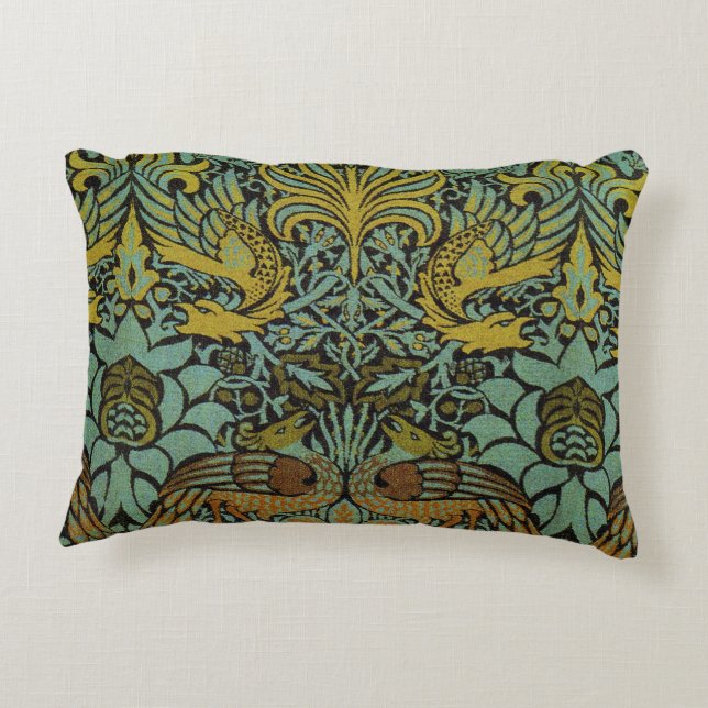 Coussins Décoratifs William Morris Peacock Dragon Fond d'écran (Dos)