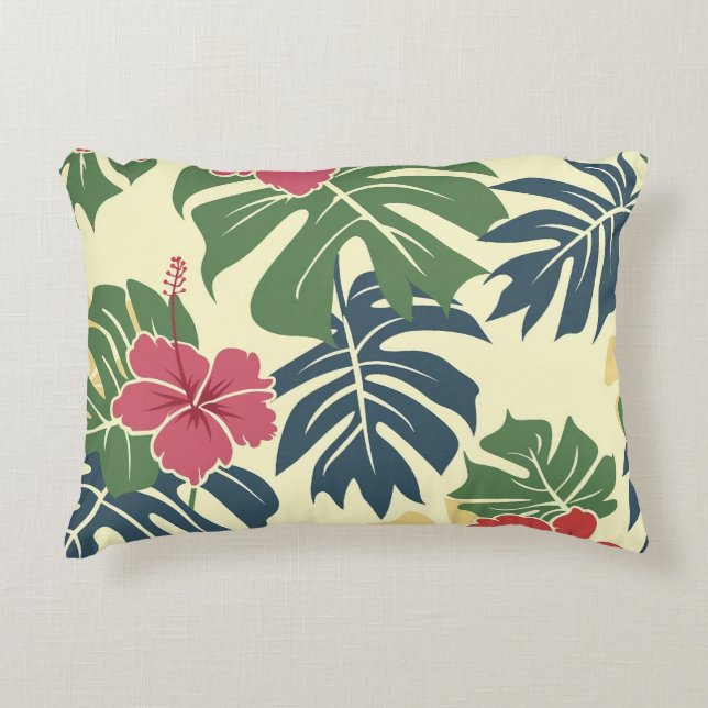 Coussins Décoratifs Yellow Floral Tropical Accent Pillow (Devant)
