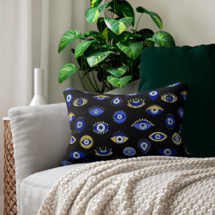 Coussins Décoratifs Yeux mal or bleu Boho