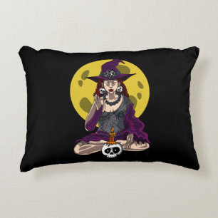 Coussins Décoratifs Yoga Witch Méditation Zen Namaste Halloween