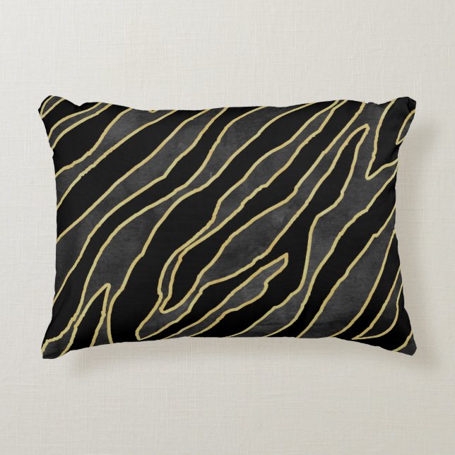 Coussins Décoratifs Zebra Stripes : Abstrait Monochrome Sans Seamless. (Devant)