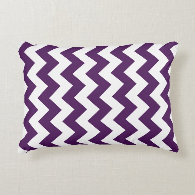 Coussins Décoratifs Zigzag violet et blanc (Devant)