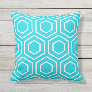 Coussins extérieurs de motif géométrique bleu