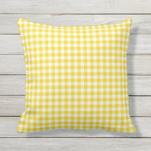 Coussins extérieurs de motif jaune citron de