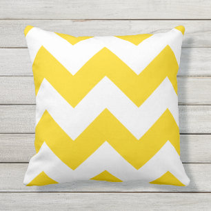 Coussins extérieurs de zigzag jaune de Chevron de