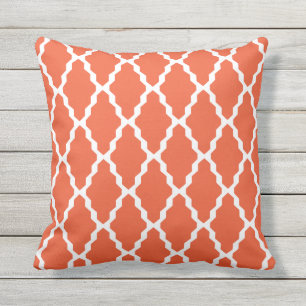 Coussins extérieurs oranges - motif de tuile de