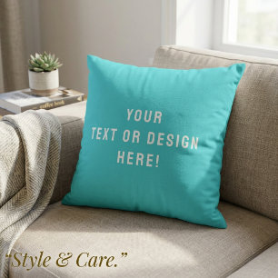 Coussins jetables personnalisés bleu cyan – unique