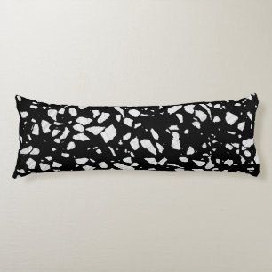 Coussins Longs Abstrait Terrazzo Mosaic Motif noir et blanc