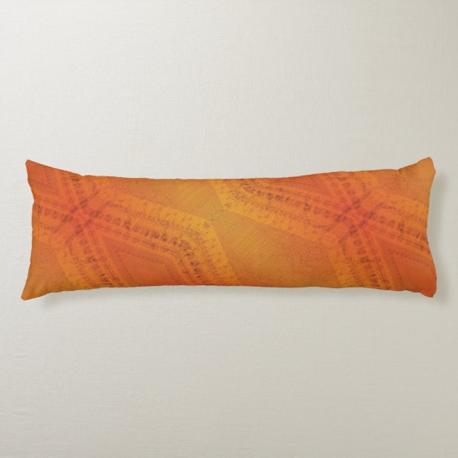 Coussins Longs Acceptation | Motif de Shibori rouge orange jaune (Devant)