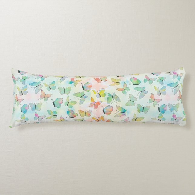 Coussins Longs Adorable aquarelle peindre papillons motif (Devant)
